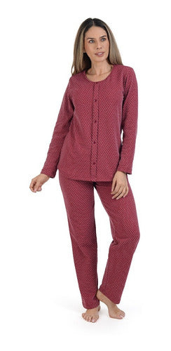 Pijama Mujer Nite Nite 1004 Sudadera Y Pantalón Largo Vino