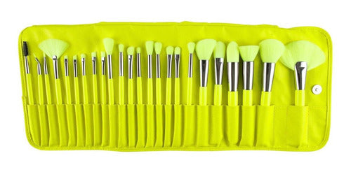 Set De 24 Brochas De Maquillaje Beauty Creations The Neon Yellow