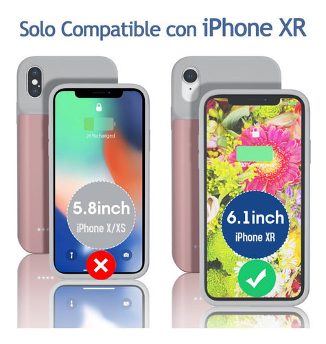 Carcasa Con Carga De Batería Para iPhone XR, Rosa