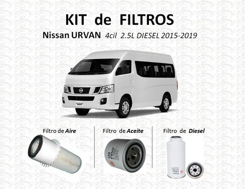 Nissan Urvan Nv350 2.5 Diesel 2015-2019 - Kit De Filtros