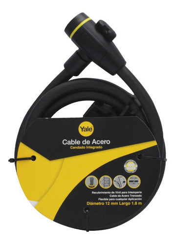 Cable De Acero Con Candado Yale 1.2 Cm X 180 Cm