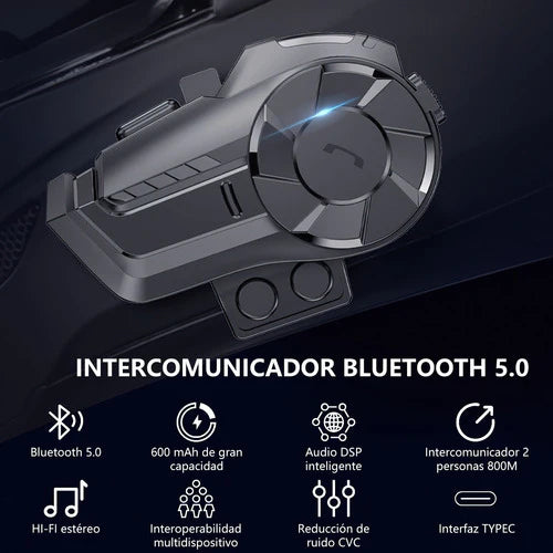 Intercomunicador Motocicleta Para Casco Bluetooth 2 Pcs Ip65
