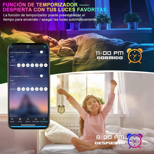 Tira De Luces Led App Bluetooth Control 5050 Rgb (1x20m)