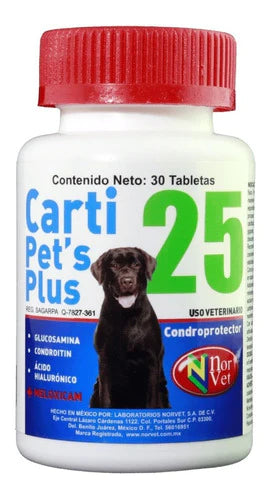 Carti Pets Plus 25 30 Tabs Meloxicam Norvet Nuevo Envío Grat