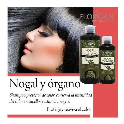 Shampoo Protector De Color Nogal Y Organo 1 Lt. Florigan