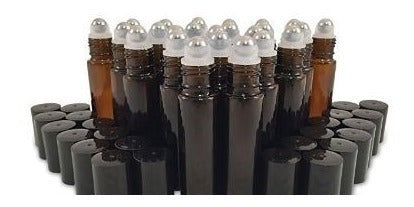 50 Pz Envase Botella Roll On 10 Ml Vidrio Ambar (pub4)