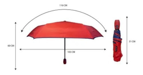 Paraguas Nautica Modelo Nt3122mx Rojo / Azul