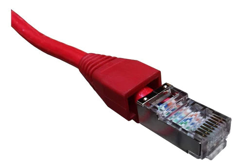 Cable De Red Para Internet Cat 6 Ftp 25 Metros Blindado Rojo
