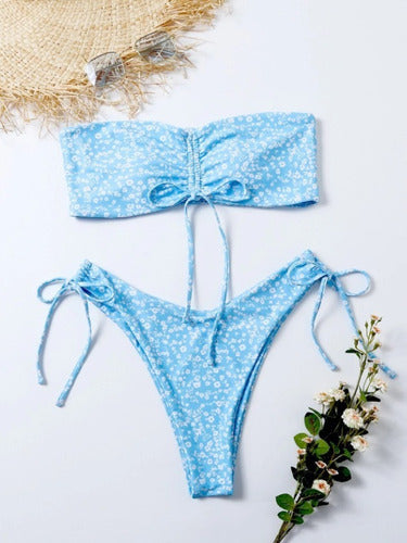 Bikini Dama Traje De Baño Bonito Mujer Azul Shein