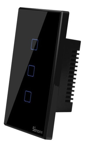 Interruptor 3 Canal Touch De Pared Sonoff Negro Cdmx Electró