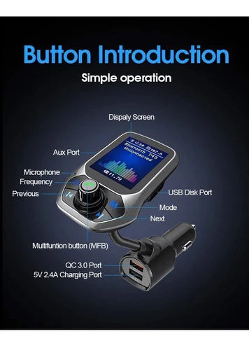 Bluetooth 5.0 Car Fm Transmitter Player Receiver