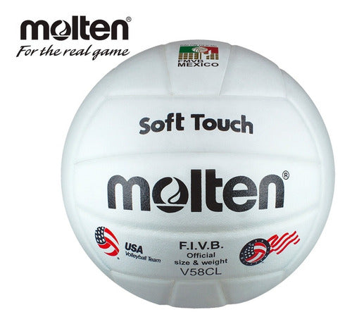 Balon Voleibol Molten V58cl Piel Sintetica Blanco N.5