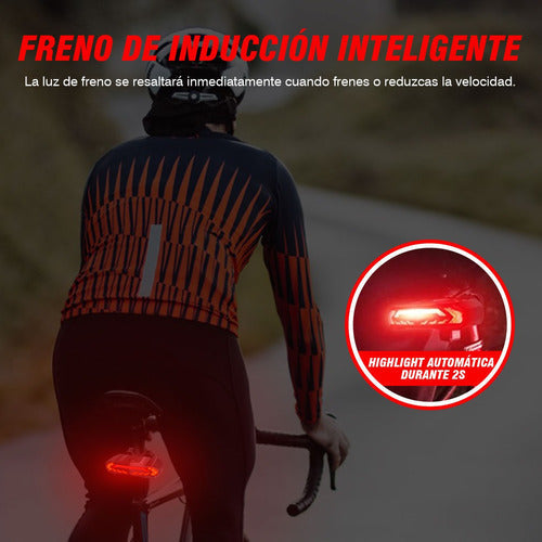 Luz Direccional Bicicleta Recargable Alarma Antirrobo Claxon