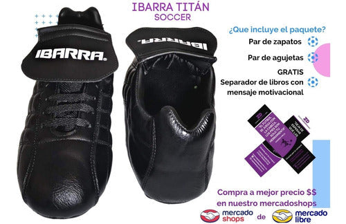 Zapato Tachos Futbol Soccer Ibarra Titán 100% Piel Tierra