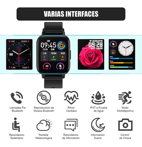 1.69'' Smartwatch Hombres Reloj Inteligente Con Llamada