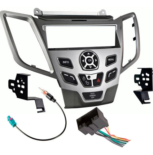Kit Base Estereo 1 Din P/ Ford Fiesta Año 11-14 Gris Y Negro