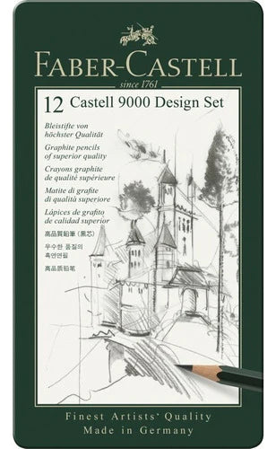 Set De 12 Lápices De Grafito Para Diseño 9000 Faber Castell