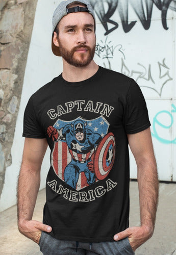 Playera Capitán América Personaje Retro Original De Toxic