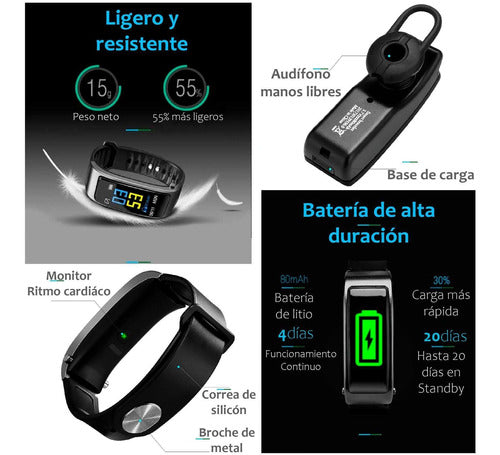 Reloj Smartwatch Vak Y3 Manos Libres Bluetooth Calorias Musi