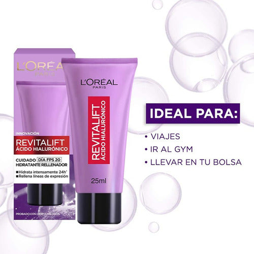 Kit Crema Día, Sérum Y Crema Mini  Ácido Hialurónico L'oréal