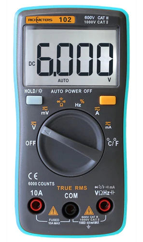 Multímetro Richmeters Rm102 True-rms Digital Dmm Dc Ac Volta