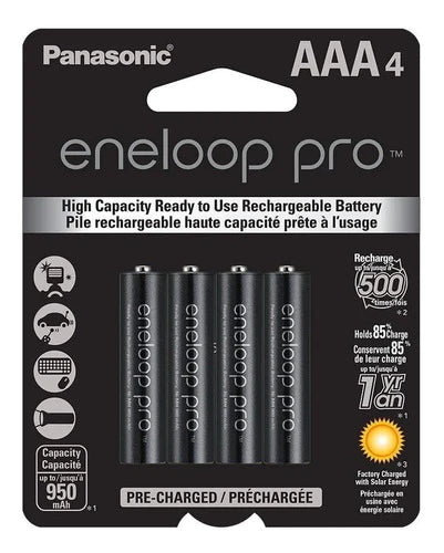 Baterias Recargables Panasonic Eneloop Pro (4 Aaa) Alta Cap