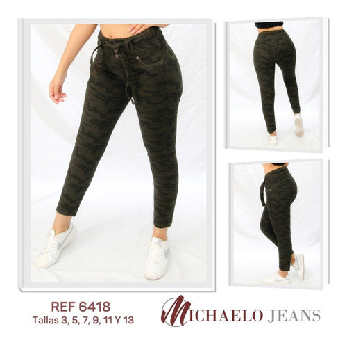 Pantalón Dama Capri Sport Camuflaje Michaelo Jeans Ref6418