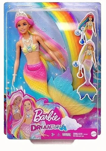 Barbie Dreamtopia Sirena Arcoiris Cambia De Color
