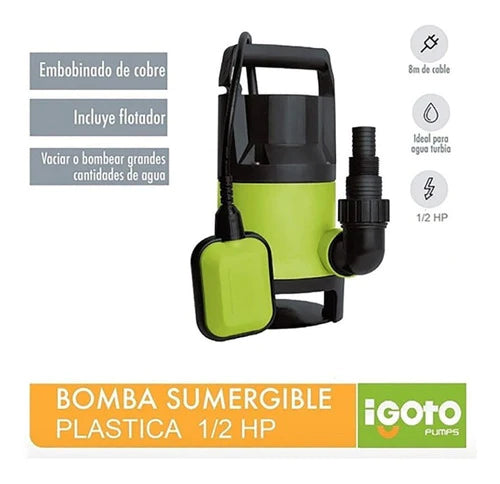 Bomba Sumergible Plastica 1/2 Hp Spl370 Igoto