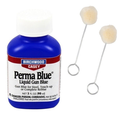 Liquido Perma Blue 90ml Birchwood Pavonador 2 Aplicadores Xp