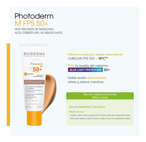 Bioderma Photoderm M V2 Spf50+ Tono Dorado, 40 Ml