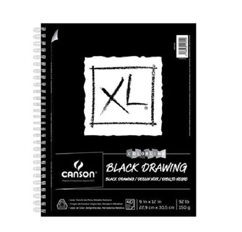 Block Canson Xl Black Drawing 40 Hojas Negras 22.9 X 30.5cm