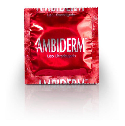 100 Pz Condon Preservativo Ultradelgado Ambiderm Facturamos