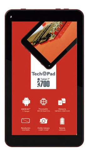 Tablet  Tech Pad I700 7  8gb Roja 1gb De Memoria Ram