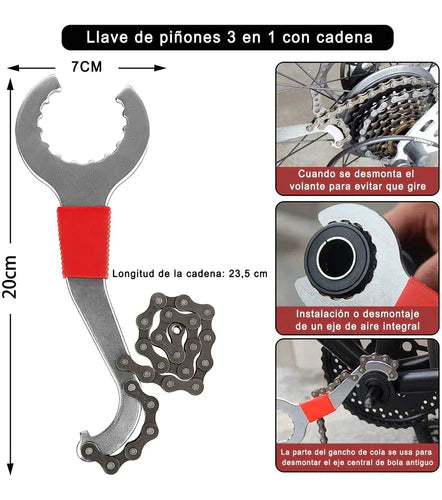 Kit Bicicleta De Herramienta 16 En 1 Extractor Pernos Cadena