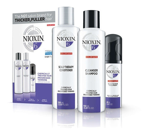 Nioxin 6 Kit Para Caída Del Cabello Y Procesado Con Quimico