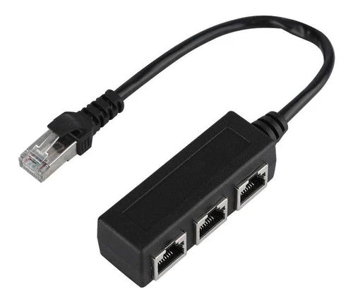 Adaptador De Cable De Extensión Ethernet 1 Macho A 3 Hembra