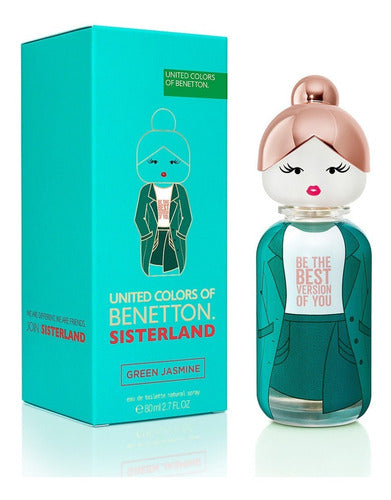 Perfume Benetton Sisterland Green Jasmine Edt 80ml + Regalos