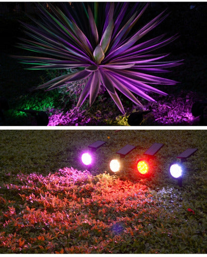 Lámpara Solar De Pared Jardin Exterior Con Sensor Rgb Color