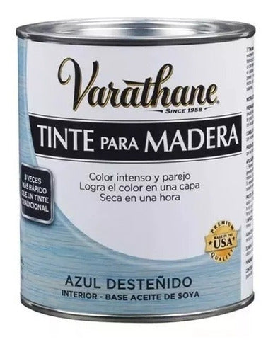 Tinte Para Madera Varathane Color Azul Desteñido 0,946lts
