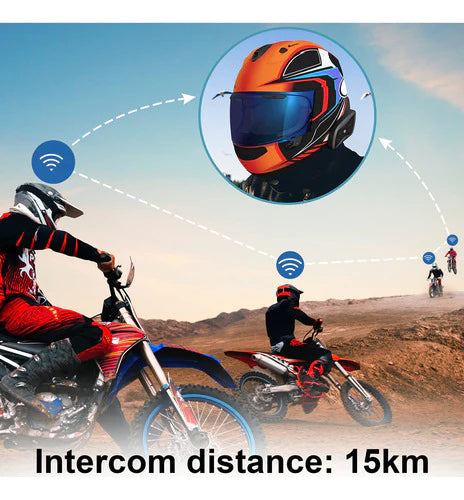 Walkie-talkie Bluetooth Para Casco De Moto 1500m
