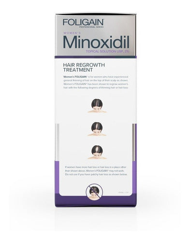 Foligain Minoxidil 2% Para Dama Tratamiento 3 Meses