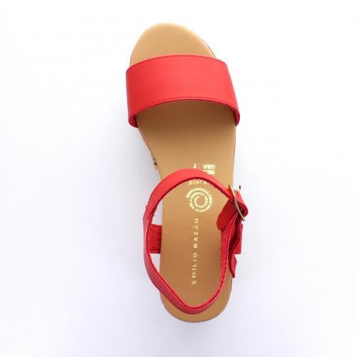 Sandalia Para Mujer Emilio Bazan 1815-052110 Color Rojo