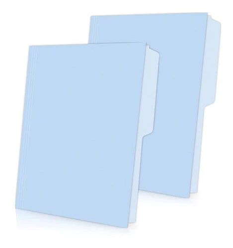 Folder Papel Carta Oxford 1/2 Ceja Color Azul 1pq C/100pz