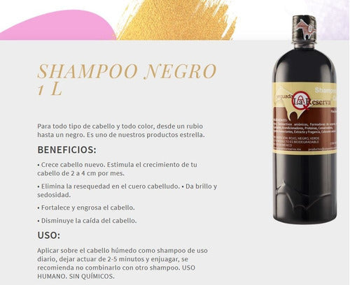 Shampoo Rojo Cabello Maltratado + Negro Original La Yeguada