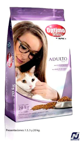 Optimo Felino 20kg Alimento P/gato Todas Las Razas By Nupec