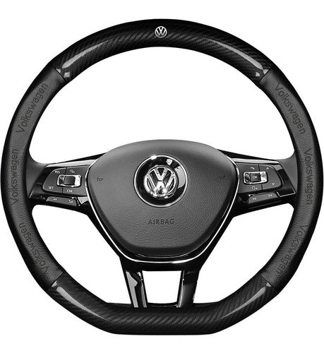 Funda De Volante De Fibra De Carbono De 38cm Para Volkswagen