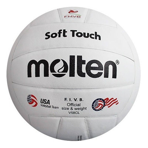 Balón Molten Voleibol V58cl Piel Sintética #5 Blanco