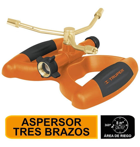 Aspersor Tres Brazos, Base Plástica Truper 11298