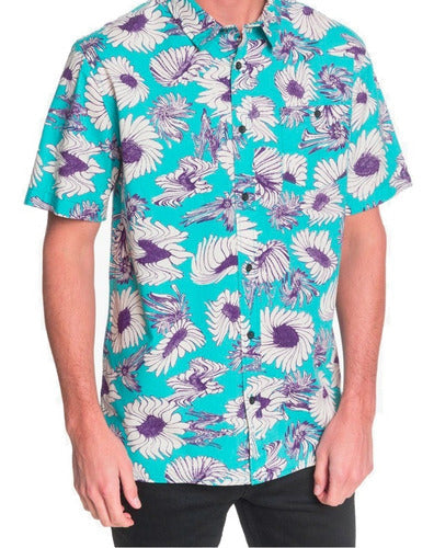 Camisa Quiksilver Hombre Azul Warped Hawaiana Eqywt03989bnp6